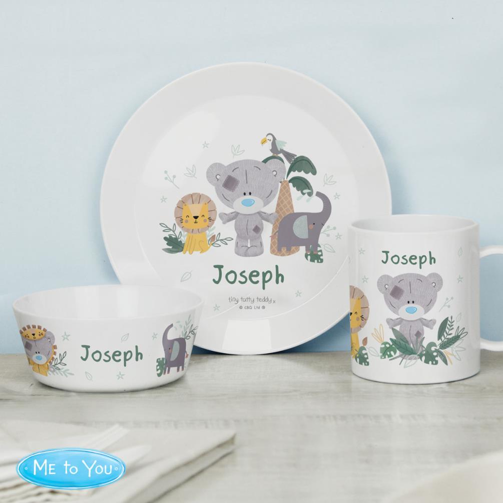 Personalised Tiny Tatty Teddy Jungle Animals Plastic Plate Extra Image 3